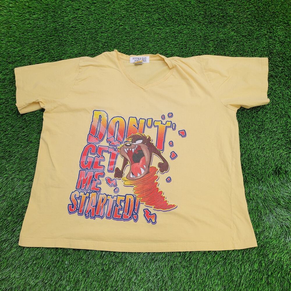 Vintage 2001 Looney-Tunes Taz Shirt Womens 3XL 27x27 Yellow